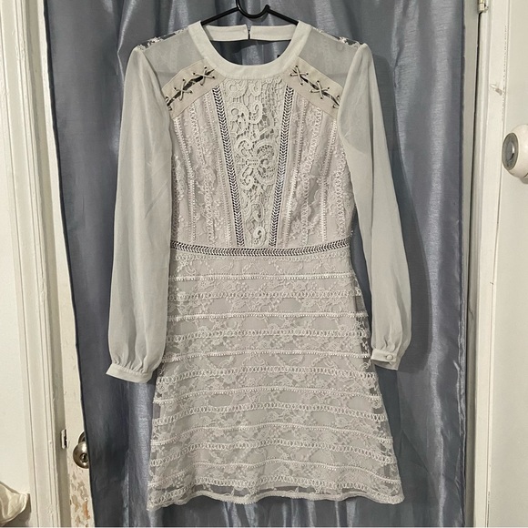 Topshop bluish gray chiffon dress - Picture 11 of 12